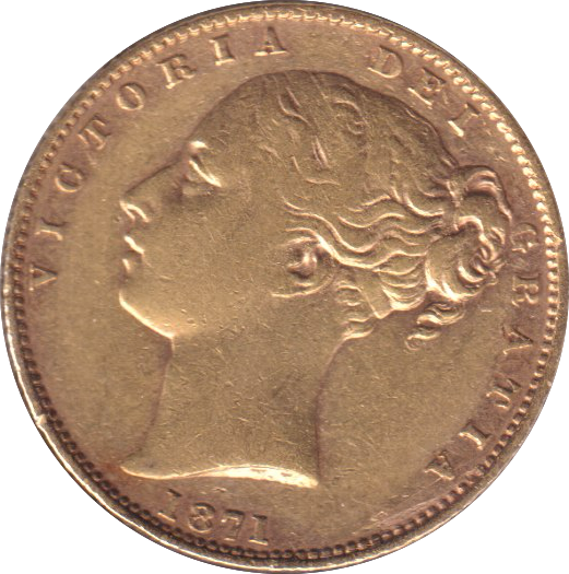 1871 GOLD SOVEREIGN ( VF ) DIE 106