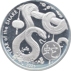2025 1 OZ FINE SILVER YEAR OF THE SNAKE COMMEMORATIVE COIN