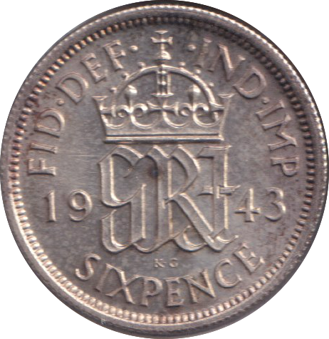 1943 SIXPENCE ( EF )