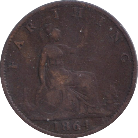 1864 FARTHING ( FINE )