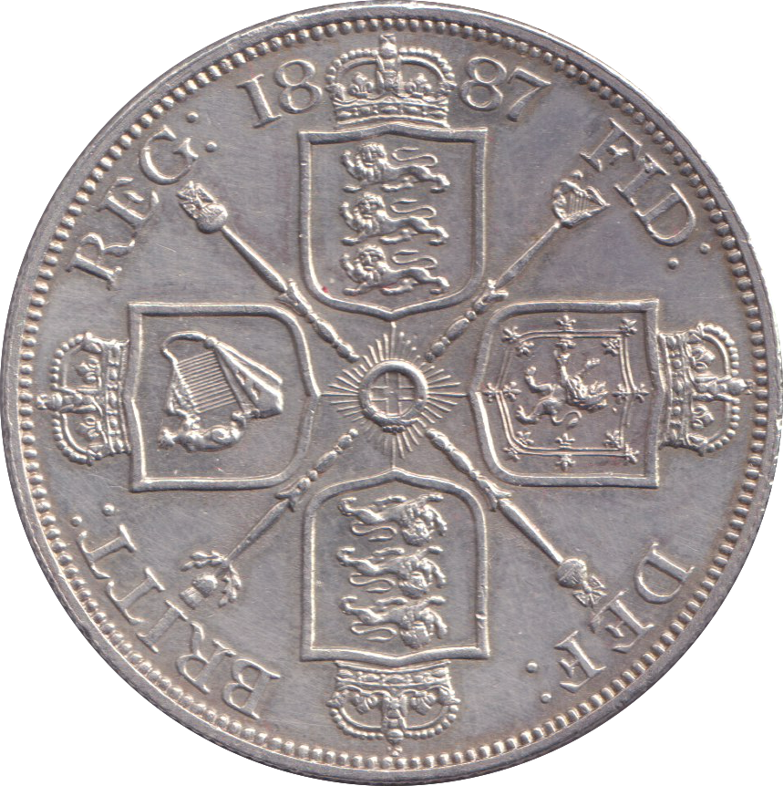 1887 DOUBLE FLORIN ( EF )