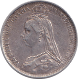 1887 SIXPENCE ( VF )