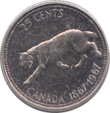 1967 SILVER CANADA 25 CENTS