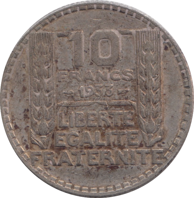 1933 SILVER FRANCE 10 FRANC