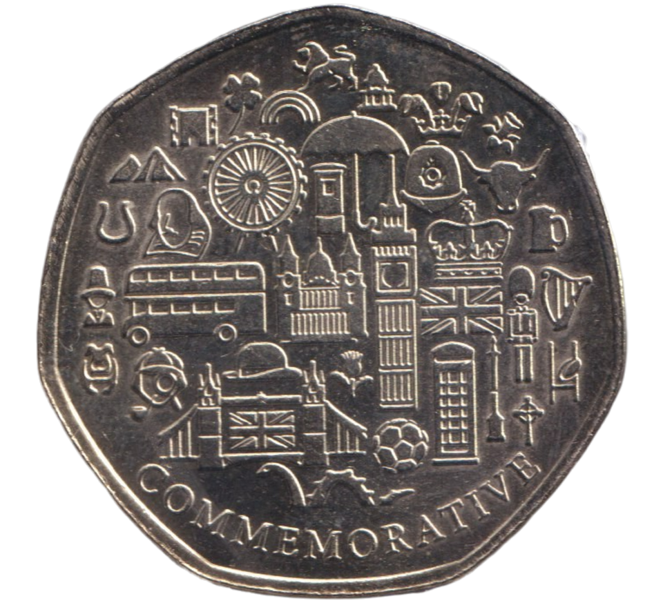 2019 50P SHAPED COIN LAND OF HOPE AND GLORY