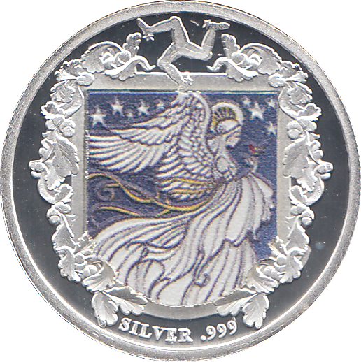 2022 £1 ISLE OF MAN COLOURED SILVER ( PROOF )