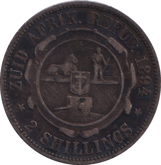 1894 SILVER TWO SHILLINGS SOUTH AFRICA