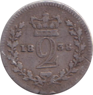 1838 MAUNDY TWOPENCE ( NF )
