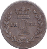 1838 MAUNDY TWOPENCE ( NF )
