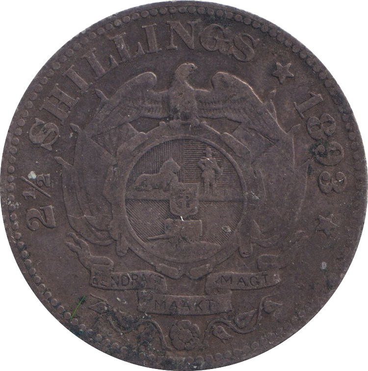 1893 SILVER TWO 1/2 SHILLING SOUTH AFRICA
