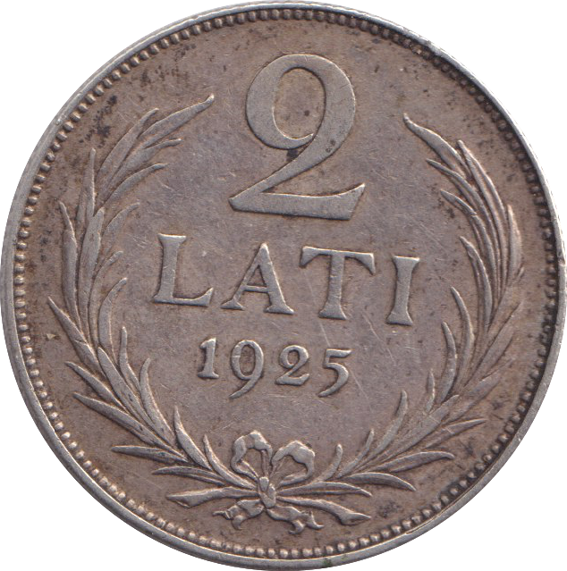 1923 SILVER TWO LATI LATVIA