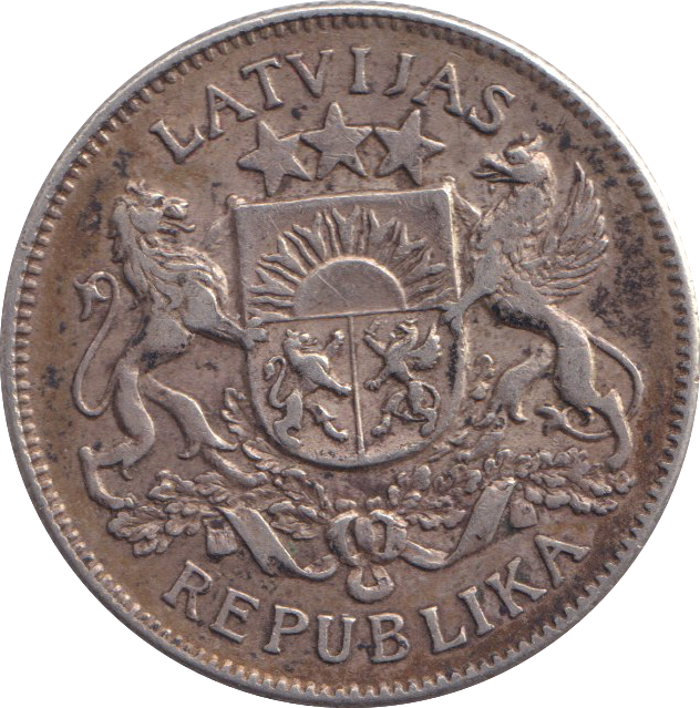 1923 SILVER TWO LATI LATVIA