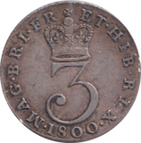 1800 MAUNDY THREEPENCE ( EF )