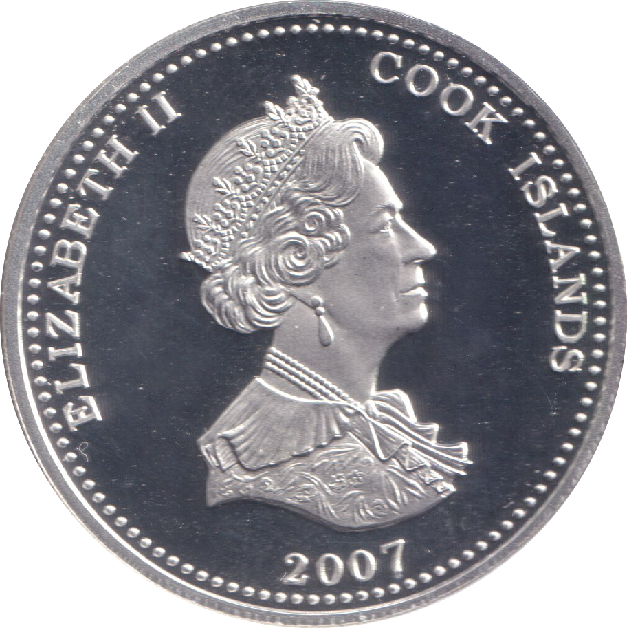 2007 SILVER PROOF ONE DOLLAR COOK ISLANDS