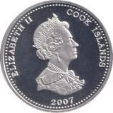2007 SILVER PROOF ONE DOLLAR COOK ISLANDS