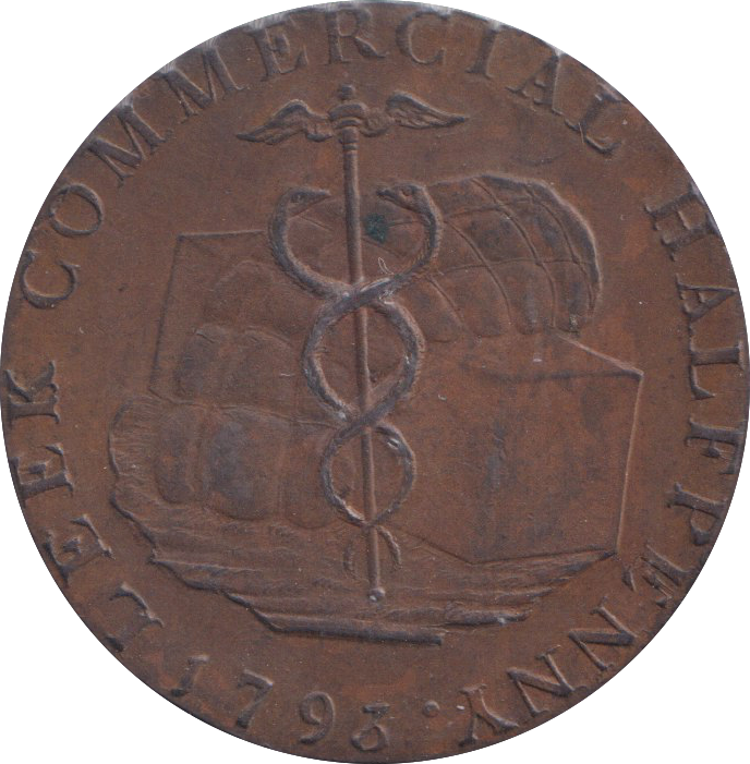 1793 HALFPENNY TOKEN LEEK HANDS