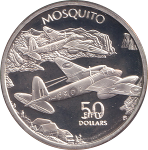 1991 SILVER PROOF FIFTY DOLLARS MOSQUITO