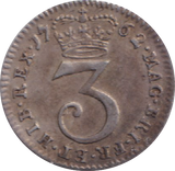 1762 MAUNDY THREEPENCE ( GVF )