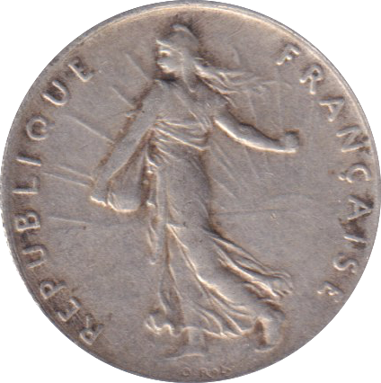 1917 SILVER 50 CENTIMES FRANCE