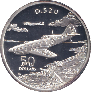 1991 SILVER PROOF FIFTY DOLLARS D. 520