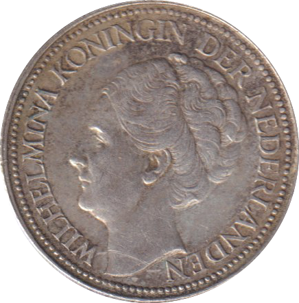 1941 SILVER 25 CENTS NETHERLANDS