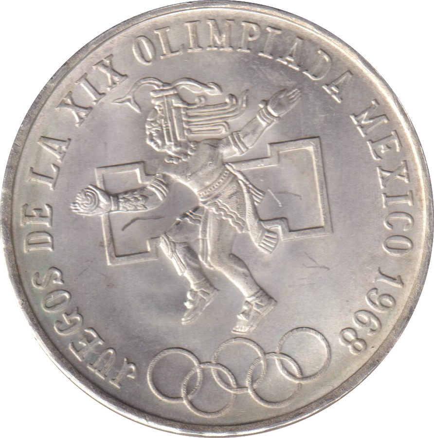 1968 SILVER 25 PESOS MEXICO