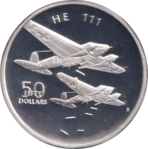 1991 SILVER PROOF FIFTY DOLLARS HE 111