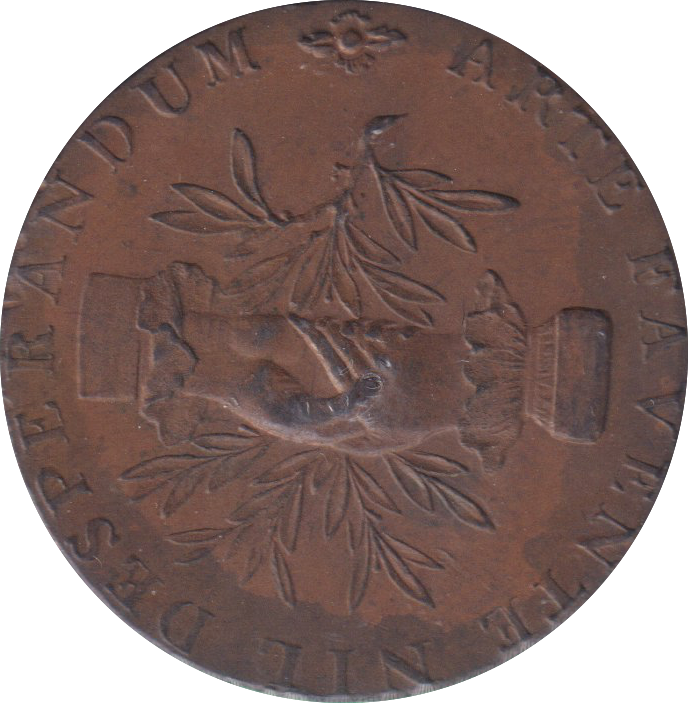 1793 HALFPENNY TOKEN LEEK HANDS