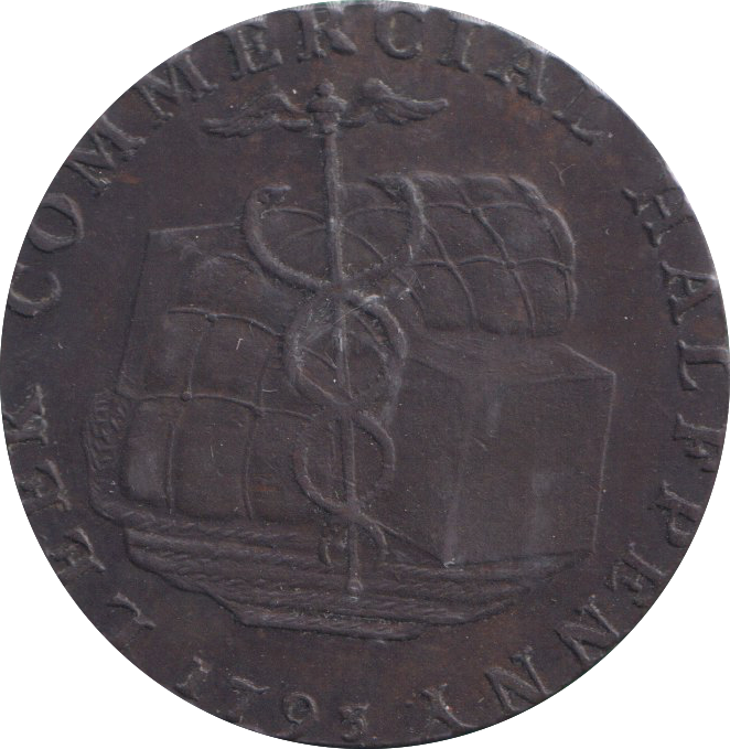 1793 HALFPENNY TOKEN LEEK CLASPED HANDS