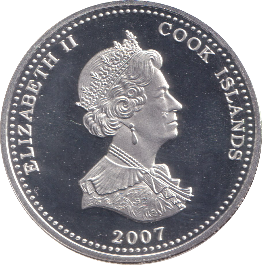 2007 SILVER PROOF ONE DOLLAR COOK ISLANDS