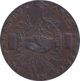 1793 HALFPENNY TOKEN LEEK CLASPED HANDS