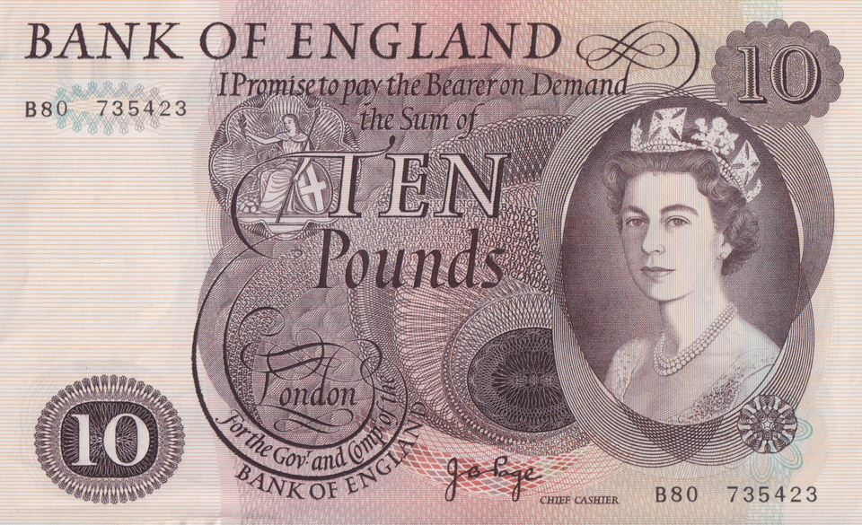 TEN POUNDS BANKNOTE PAGE REF £10-22 ( AUNC )