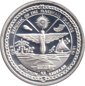 1991 SILVER PROOF FIFTY DOLLARS P-38 LIGHTNING
