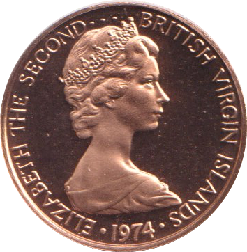 1974 PROOF ONE CENT BRITISH VIRGIN ISLANDS