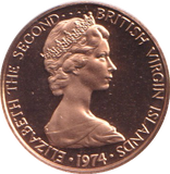 1974 PROOF ONE CENT BRITISH VIRGIN ISLANDS