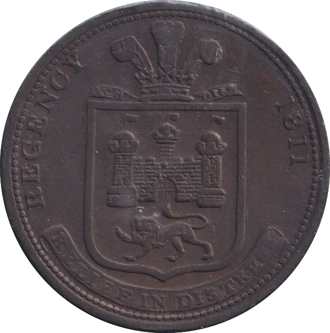 1811 HALFPENNY TOKEN NORWICH DUNHAM AND YALLOP