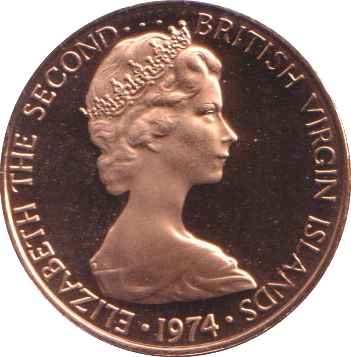 1974 PROOF ONE CENT BRITISH VIRGIN ISLANDS