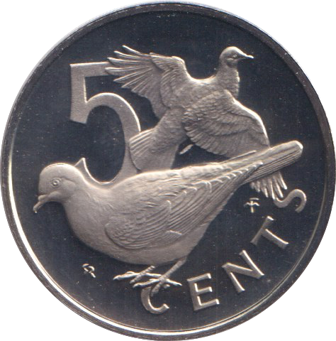 1974 PROOF FIVE CENTS BRITISH VIRGIN ISLANDS
