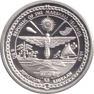 1991 SILVER PROOF FIFTY DOLLARS C47 SKYTRAIN