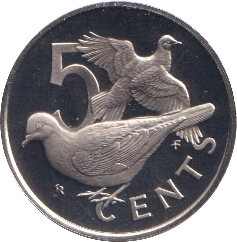 1974 PROOF FIVE CENTS BRITISH VIRGIN ISLANDS 2