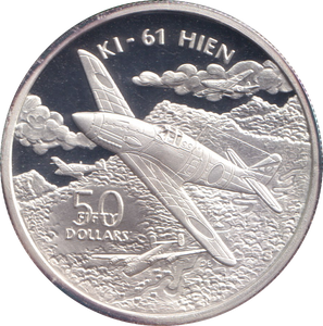 1991 SILVER PROOF FIFTY DOLLARS K - 67 HEIN