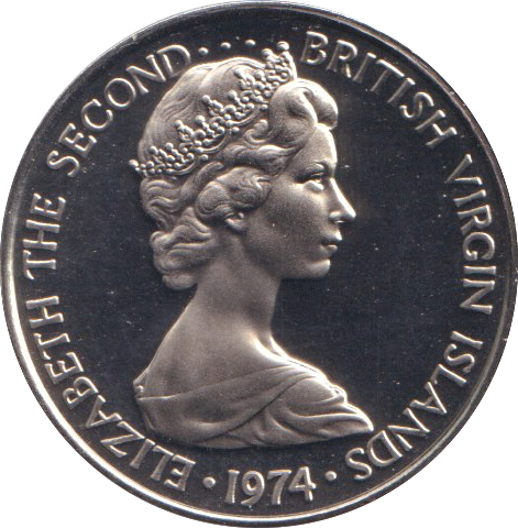1974 PROOF FIVE CENTS BRITISH VIRGIN ISLANDS 2