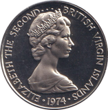 1974 PROOF FIVE CENTS BRITISH VIRGIN ISLANDS 2