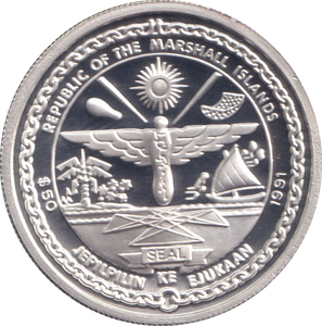 1991 SILVER PROOF FIFTY DOLLARS K - 67 HEIN