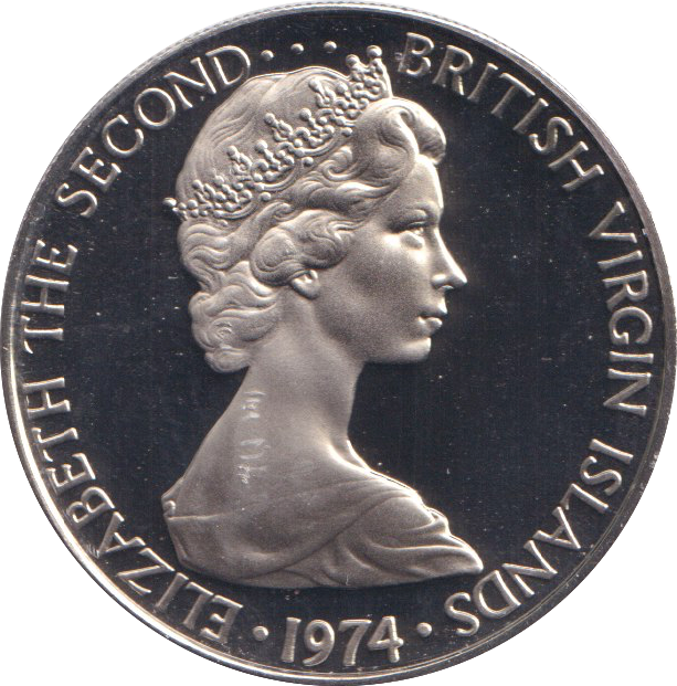 1974 PROOF TWENTY FIVE CENTS BRITISH VIRGIN ISLANDS