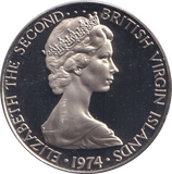 1974 PROOF TWENTY FIVE CENTS BRITISH VIRGIN ISLANDS