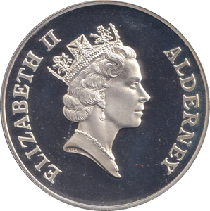 1997 SILVER PROOF TWO POUNDS ALDERNEY ELIZABETH AND PHILLIP