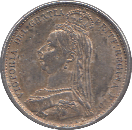 1887 SIXPENCE (EF)