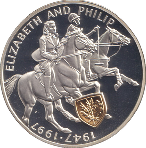 1997 SILVER PROOF 2000 SHILLINGS UGANDA ELIZABETH AND PHILLIP