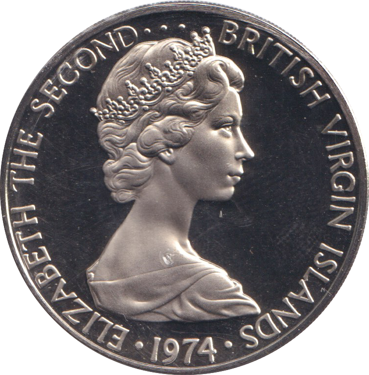 1974 PROOF FIFTY CENTS BRITISH VIRGIN ISLANDS 2